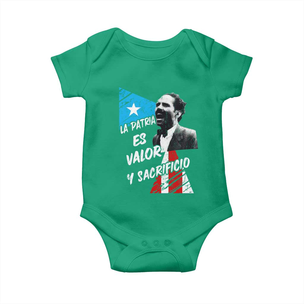 Pedro Albizu Campos Baby Onesie La Patria Es Valor Y Sacrificio Puerto Rican Leader TS11 Irish Green Print Your Wear