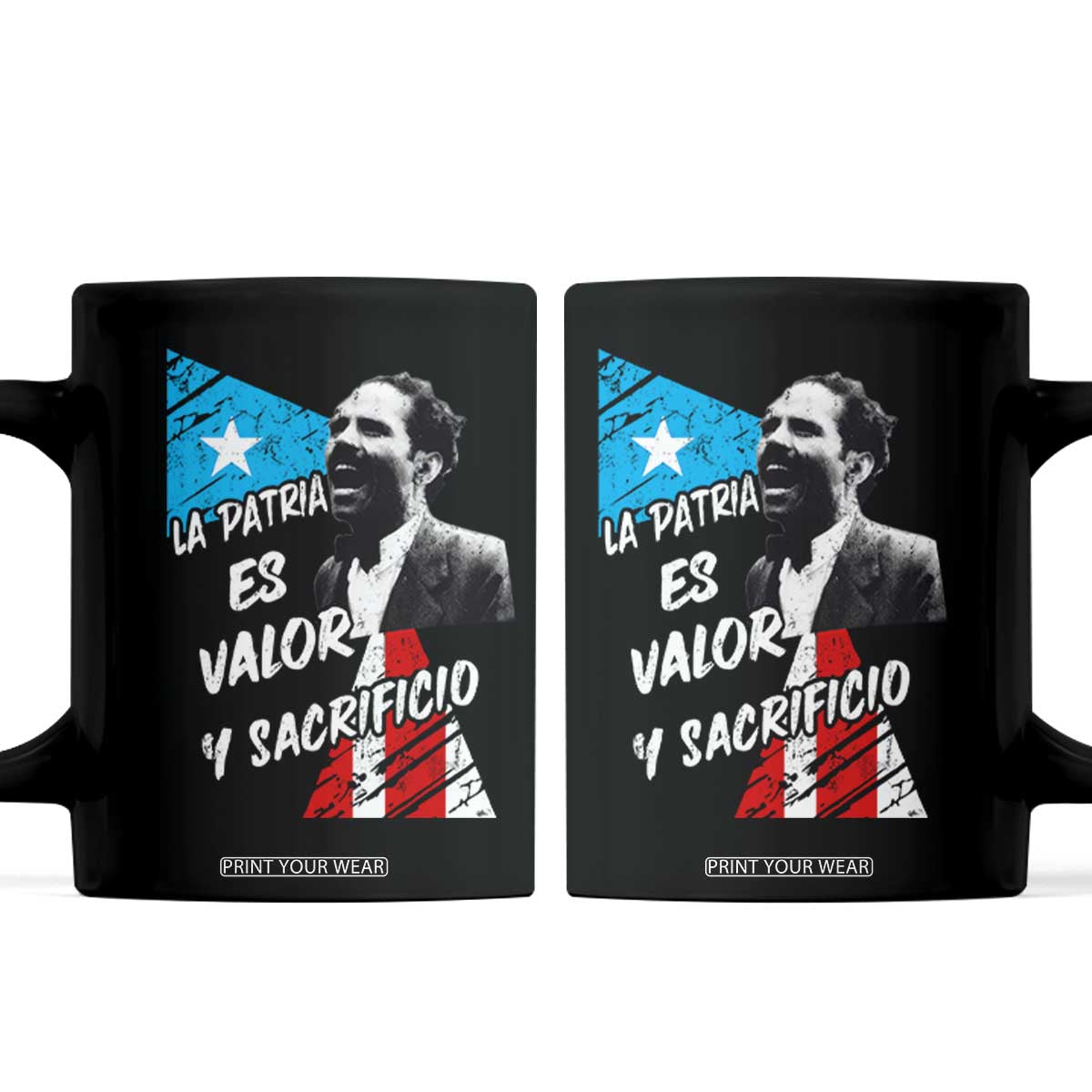 Pedro Albizu Campos Coffee Mug La Patria Es Valor Y Sacrificio Puerto Rican Leader TS11 Black Print Your Wear