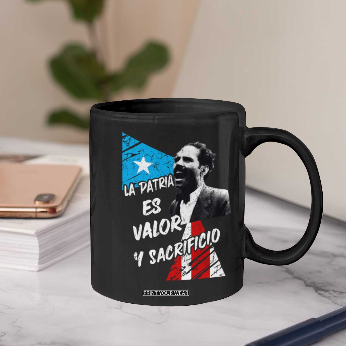 Pedro Albizu Campos Coffee Mug La Patria Es Valor Y Sacrificio Puerto Rican Leader TS11 Print Your Wear