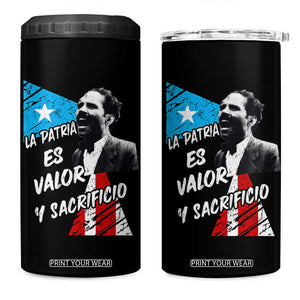 Pedro Albizu Campos 4 in 1 Can Cooler Tumbler La Patria Es Valor Y Sacrificio Puerto Rican Leader TS11 One Size: 16 oz Black Print Your Wear
