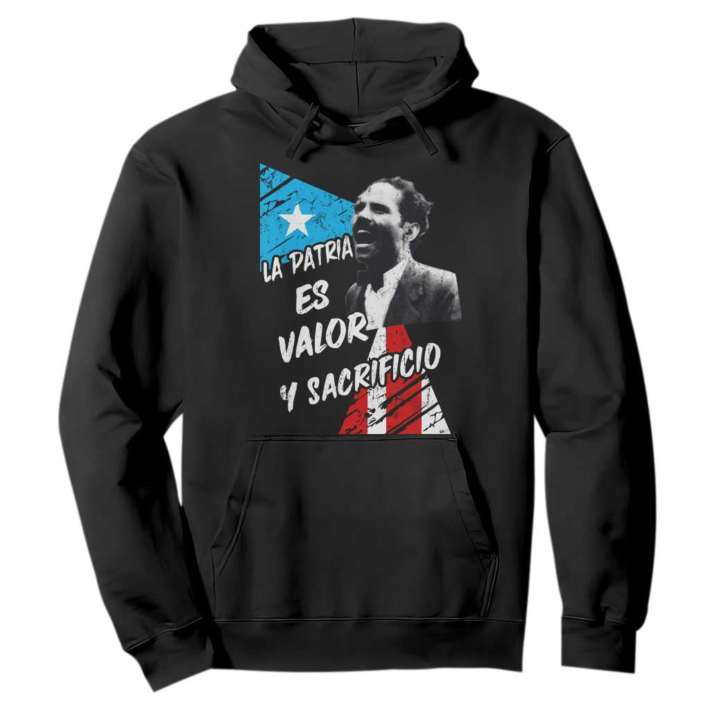 Pedro Albizu Campos Hoodie La Patria Es Valor Y Sacrificio Puerto Rican Leader TS11 Black Print Your Wear