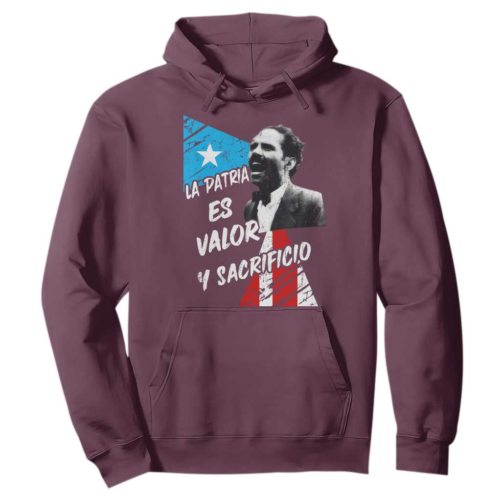 Pedro Albizu Campos Hoodie La Patria Es Valor Y Sacrificio Puerto Rican Leader TS11 Maroon Print Your Wear
