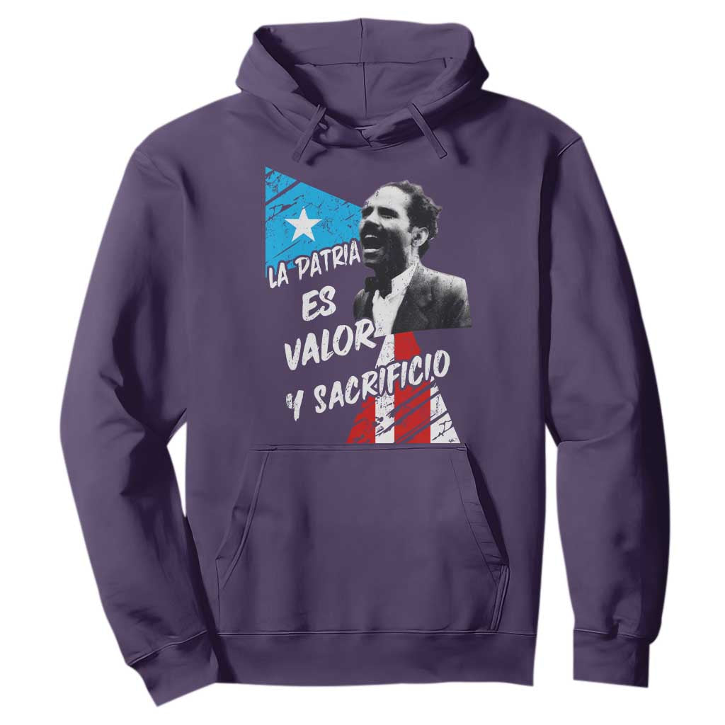 Pedro Albizu Campos Hoodie La Patria Es Valor Y Sacrificio Puerto Rican Leader TS11 Purple Print Your Wear