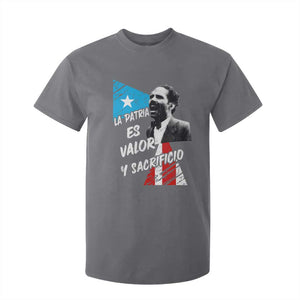 Pedro Albizu Campos T Shirt For Kid La Patria Es Valor Y Sacrificio Puerto Rican Leader TS11 Charcoal Print Your Wear