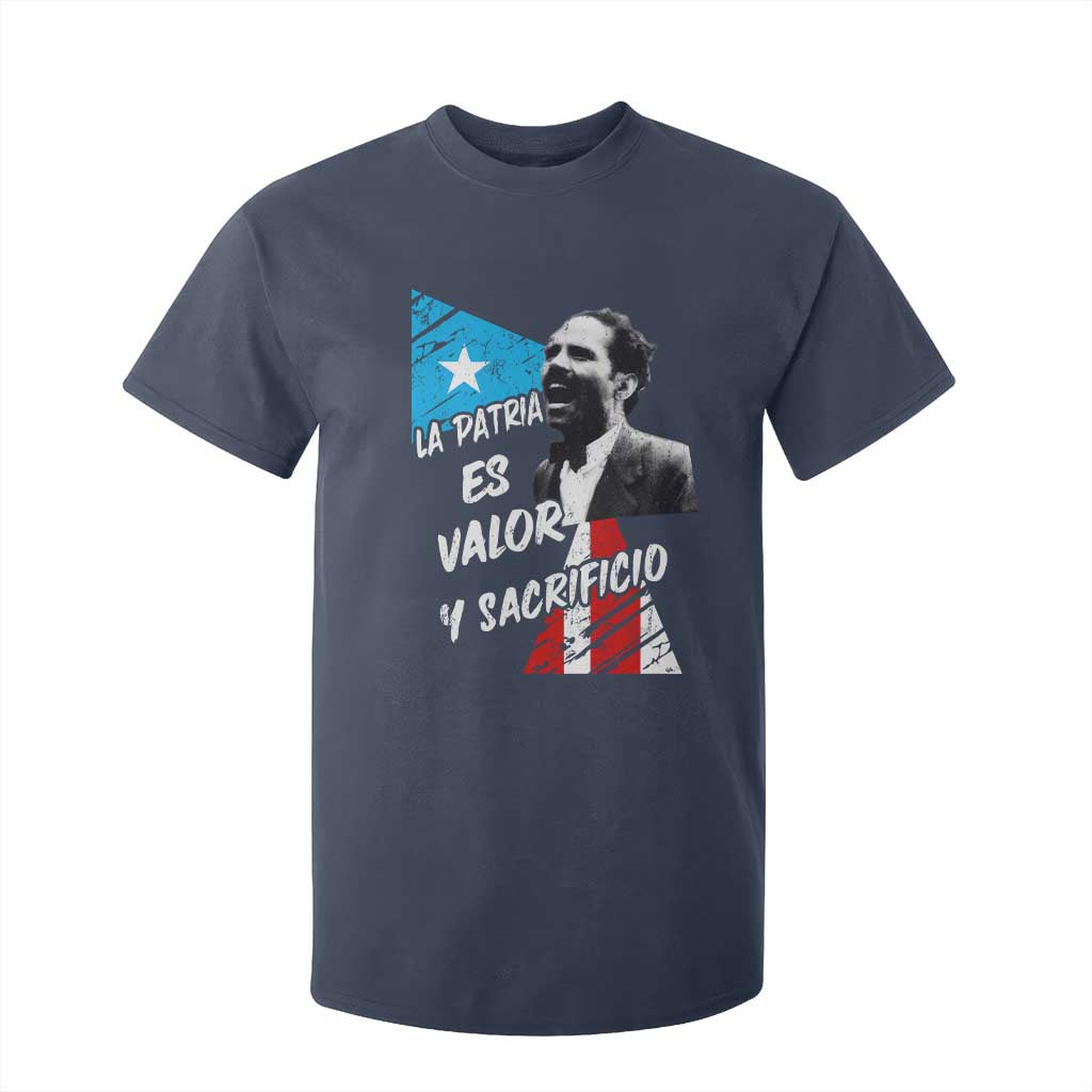 Pedro Albizu Campos T Shirt For Kid La Patria Es Valor Y Sacrificio Puerto Rican Leader TS11 Navy Print Your Wear