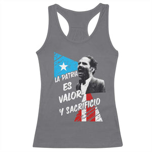 Pedro Albizu Campos Racerback Tank Top La Patria Es Valor Y Sacrificio Puerto Rican Leader TS11 Charcoal Print Your Wear