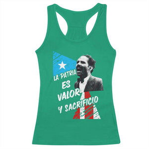 Pedro Albizu Campos Racerback Tank Top La Patria Es Valor Y Sacrificio Puerto Rican Leader TS11 Irish Green Print Your Wear