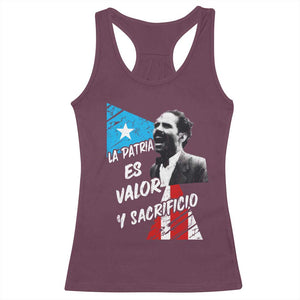 Pedro Albizu Campos Racerback Tank Top La Patria Es Valor Y Sacrificio Puerto Rican Leader TS11 Maroon Print Your Wear