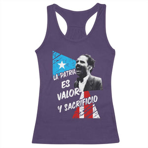 Pedro Albizu Campos Racerback Tank Top La Patria Es Valor Y Sacrificio Puerto Rican Leader TS11 Purple Print Your Wear