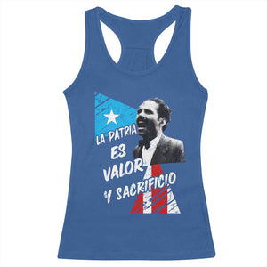 Pedro Albizu Campos Racerback Tank Top La Patria Es Valor Y Sacrificio Puerto Rican Leader TS11 Royal Blue Print Your Wear