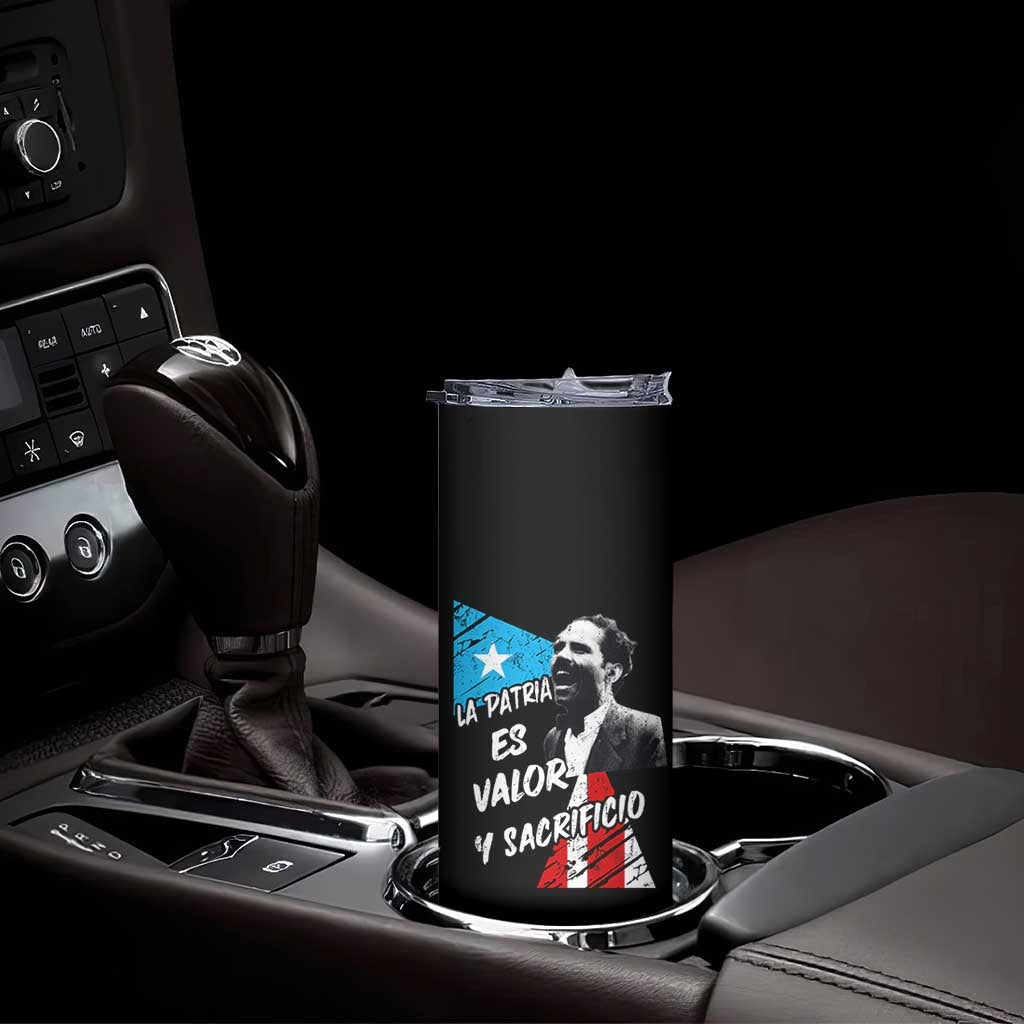 Pedro Albizu Campos Skinny Tumbler La Patria Es Valor Y Sacrificio Puerto Rican Leader - Print Your Wear