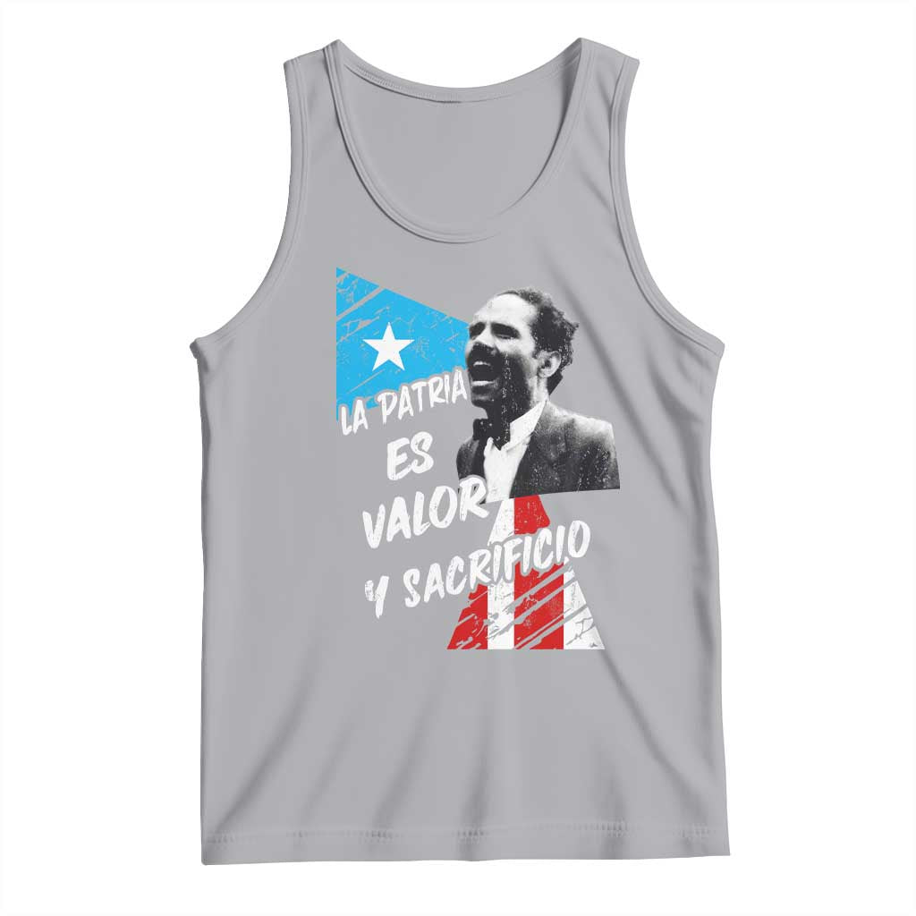 Pedro Albizu Campos Tank Top La Patria Es Valor Y Sacrificio Puerto Rican Leader TS11 Athletic Heather Print Your Wear