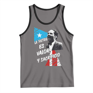 Pedro Albizu Campos Tank Top La Patria Es Valor Y Sacrificio Puerto Rican Leader TS11 Deep Heather Black Print Your Wear