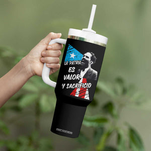 Pedro Albizu Campos Tumbler With Handle La Patria Es Valor Y Sacrificio Puerto Rican Leader TS11 Print Your Wear