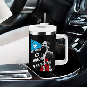 Pedro Albizu Campos Tumbler With Handle La Patria Es Valor Y Sacrificio Puerto Rican Leader TS11 Print Your Wear