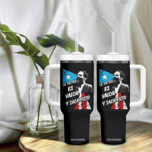 Pedro Albizu Campos Tumbler With Handle La Patria Es Valor Y Sacrificio Puerto Rican Leader TS11 Print Your Wear