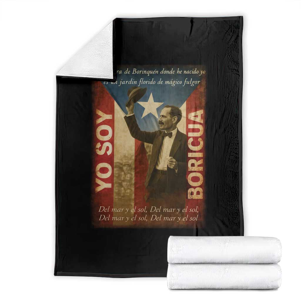 Pedro Albizu Campos Throw Blanket Yo Soy Boricua Vintage Puerto Rican Flag TS11 Black Print Your Wear