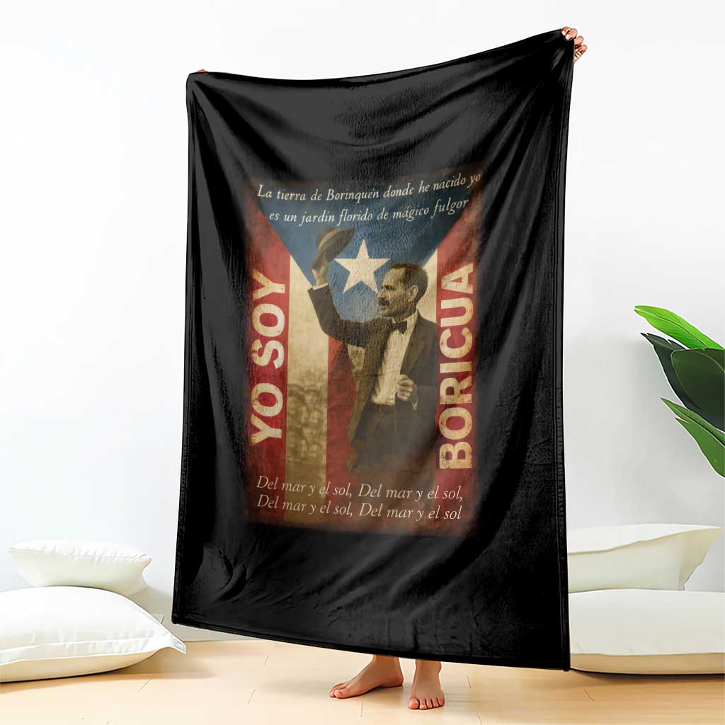 Pedro Albizu Campos Throw Blanket Yo Soy Boricua Vintage Puerto Rican Flag TS11 Print Your Wear