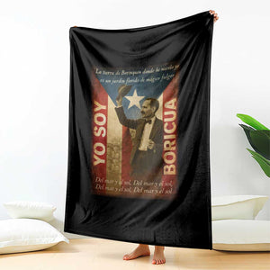 Pedro Albizu Campos Throw Blanket Yo Soy Boricua Vintage Puerto Rican Flag TS11 Print Your Wear