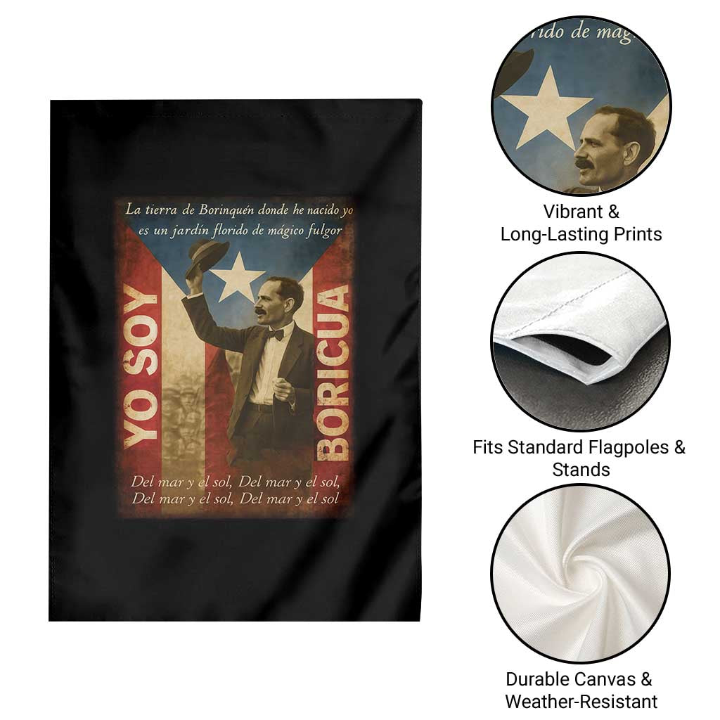 Pedro Albizu Campos Garden Flag Yo Soy Boricua Vintage Puerto Rican Flag TS11 Print Your Wear