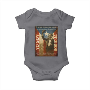 Pedro Albizu Campos Baby Onesie Yo Soy Boricua Vintage Puerto Rican Flag TS11 Charcoal Print Your Wear