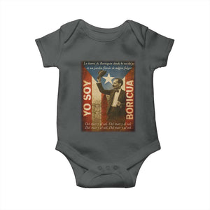 Pedro Albizu Campos Baby Onesie Yo Soy Boricua Vintage Puerto Rican Flag TS11 Dark Heather Print Your Wear