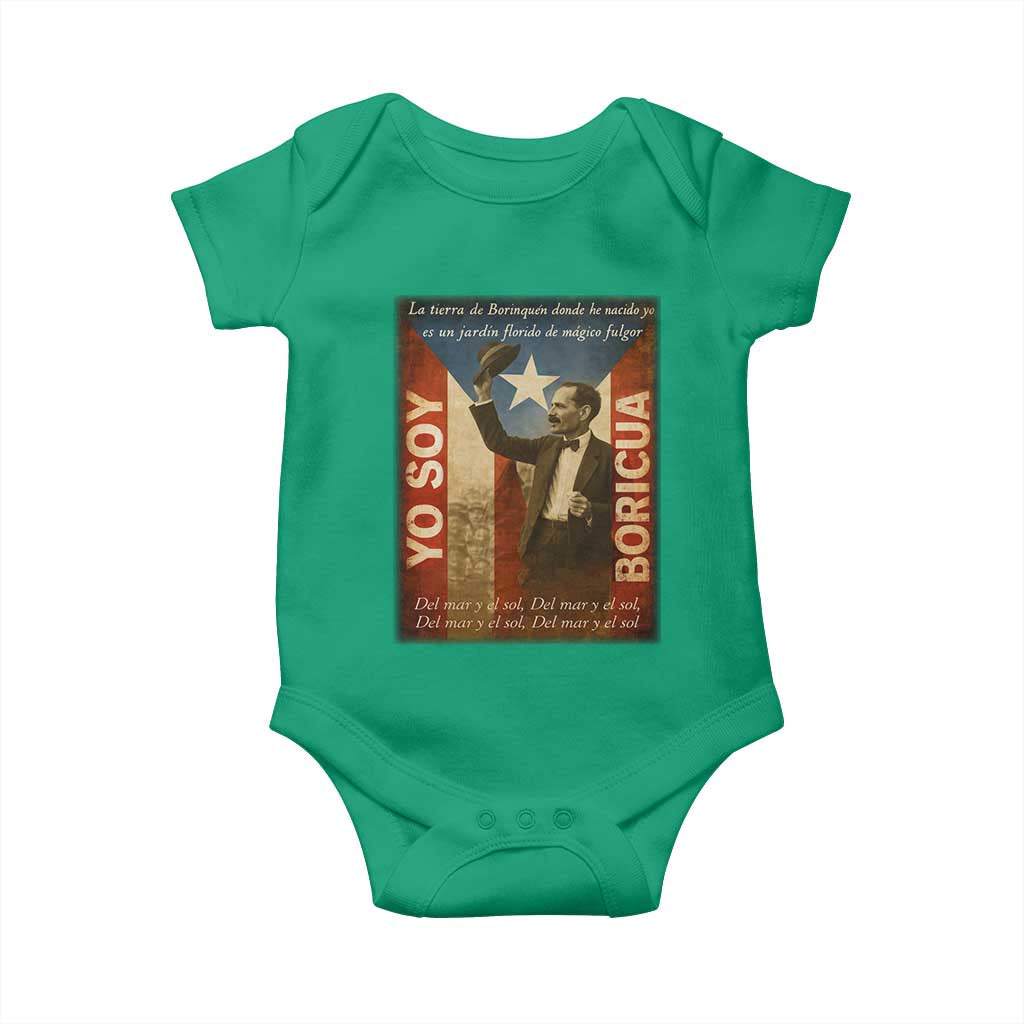 Pedro Albizu Campos Baby Onesie Yo Soy Boricua Vintage Puerto Rican Flag TS11 Irish Green Print Your Wear