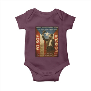 Pedro Albizu Campos Baby Onesie Yo Soy Boricua Vintage Puerto Rican Flag TS11 Maroon Print Your Wear