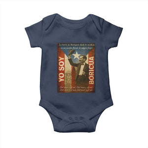 Pedro Albizu Campos Baby Onesie Yo Soy Boricua Vintage Puerto Rican Flag TS11 Navy Print Your Wear