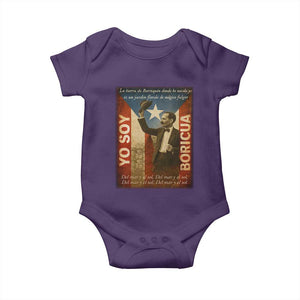 Pedro Albizu Campos Baby Onesie Yo Soy Boricua Vintage Puerto Rican Flag TS11 Purple Print Your Wear