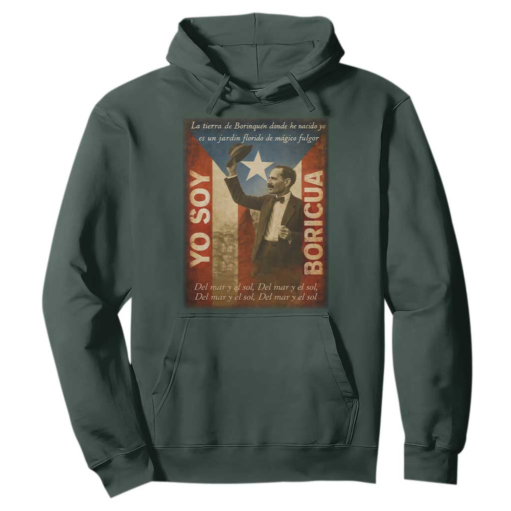 Pedro Albizu Campos Hoodie Yo Soy Boricua Vintage Puerto Rican Flag TS11 Dark Forest Green Print Your Wear