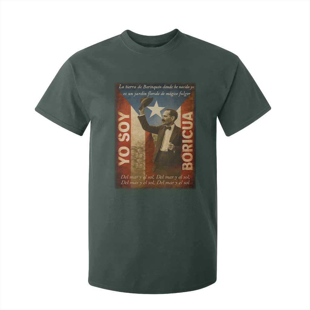 Pedro Albizu Campos T Shirt For Kid Yo Soy Boricua Vintage Puerto Rican Flag TS11 Dark Forest Green Print Your Wear