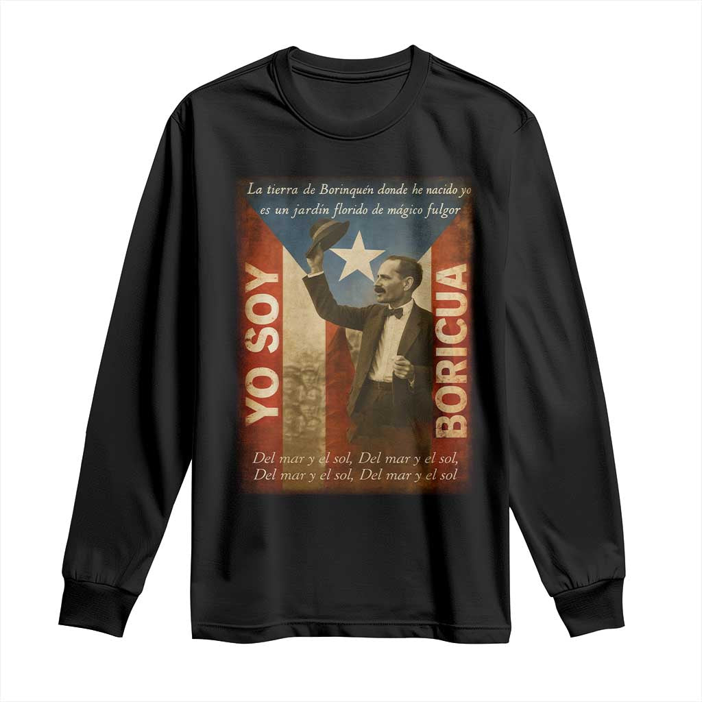 Pedro Albizu Campos Long Sleeve Shirt Yo Soy Boricua Vintage Puerto Rican Flag TS11 Black Print Your Wear