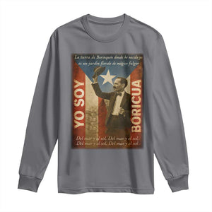 Pedro Albizu Campos Long Sleeve Shirt Yo Soy Boricua Vintage Puerto Rican Flag TS11 Charcoal Print Your Wear
