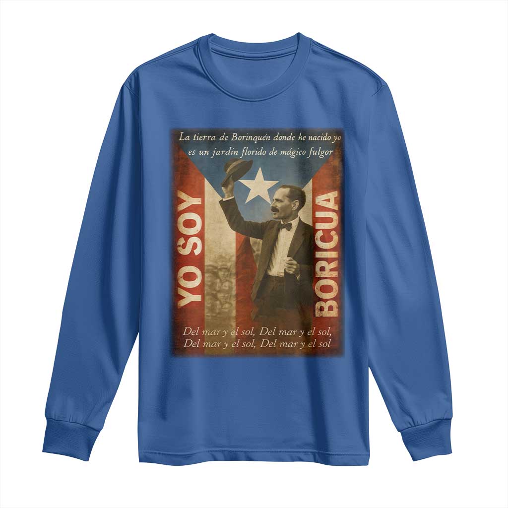 Pedro Albizu Campos Long Sleeve Shirt Yo Soy Boricua Vintage Puerto Rican Flag TS11 Royal Blue Print Your Wear