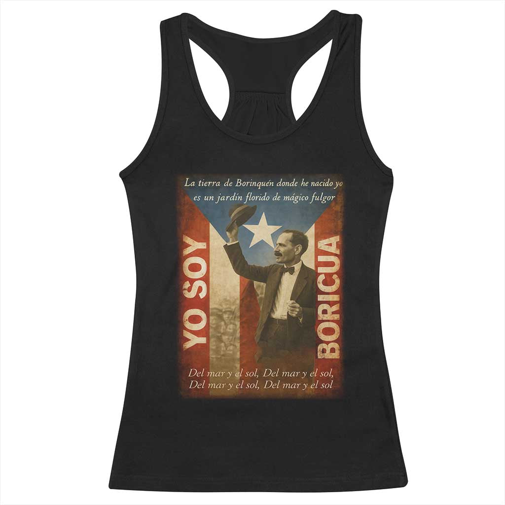 Pedro Albizu Campos Racerback Tank Top Yo Soy Boricua Vintage Puerto Rican Flag TS11 Black Print Your Wear