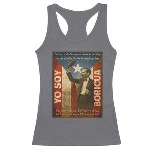 Pedro Albizu Campos Racerback Tank Top Yo Soy Boricua Vintage Puerto Rican Flag TS11 Charcoal Print Your Wear