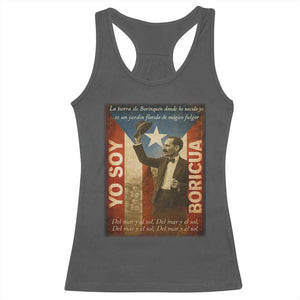 Pedro Albizu Campos Racerback Tank Top Yo Soy Boricua Vintage Puerto Rican Flag TS11 Dark Heather Print Your Wear
