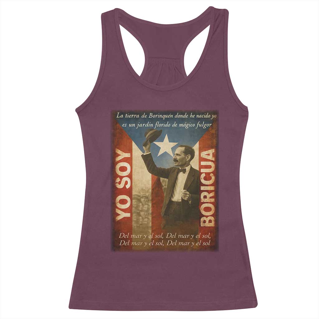 Pedro Albizu Campos Racerback Tank Top Yo Soy Boricua Vintage Puerto Rican Flag TS11 Maroon Print Your Wear