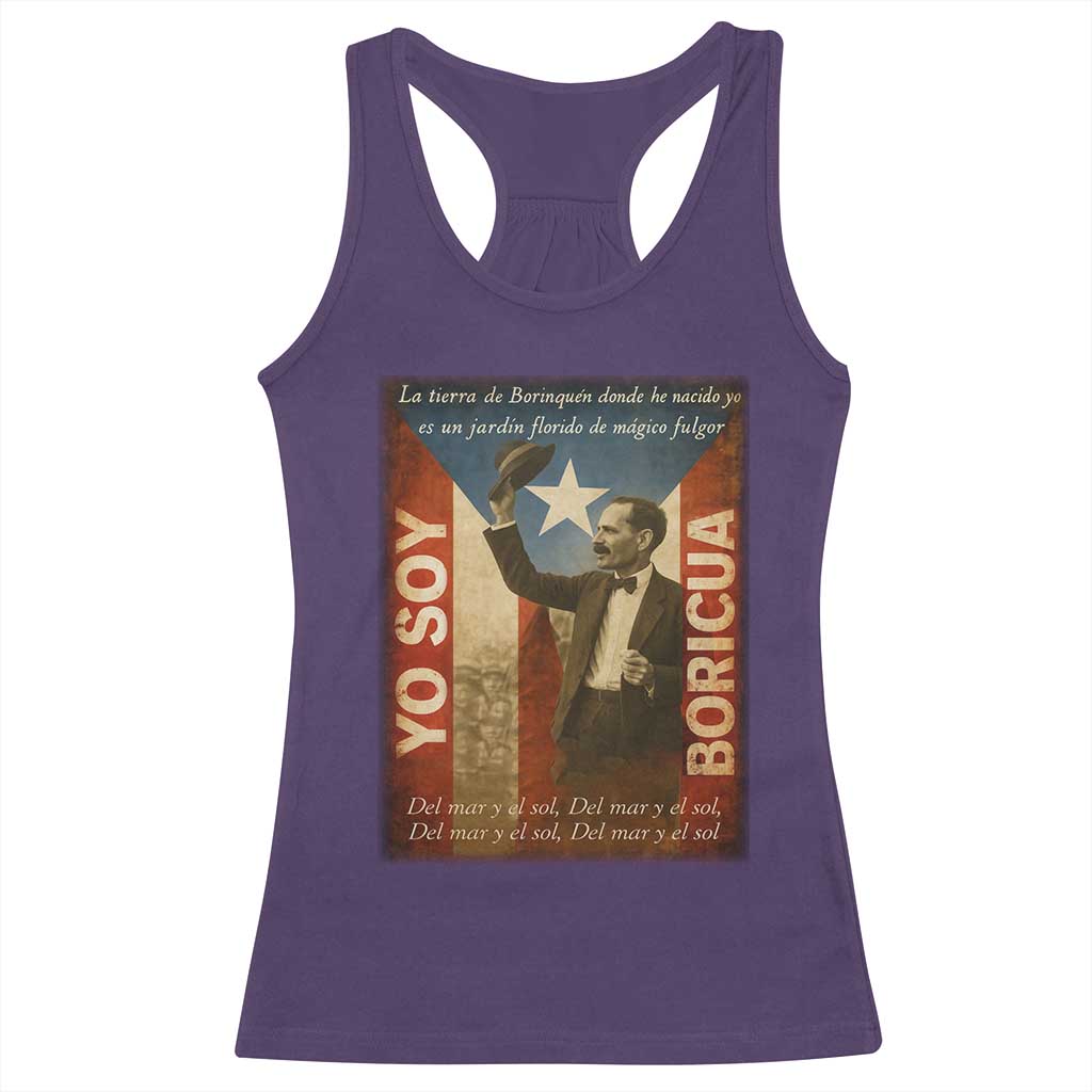 Pedro Albizu Campos Racerback Tank Top Yo Soy Boricua Vintage Puerto Rican Flag TS11 Purple Print Your Wear