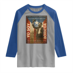 Pedro Albizu Campos Raglan Shirt Yo Soy Boricua Vintage Puerto Rican Flag TS11 Sport Gray Royal Print Your Wear