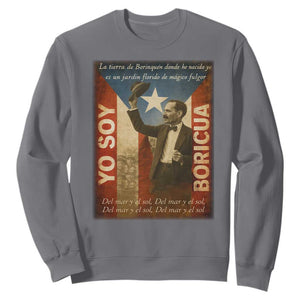 Pedro Albizu Campos Sweatshirt Yo Soy Boricua Vintage Puerto Rican Flag TS11 Charcoal Print Your Wear