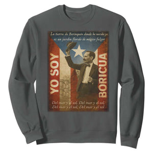 Pedro Albizu Campos Sweatshirt Yo Soy Boricua Vintage Puerto Rican Flag TS11 Dark Heather Print Your Wear