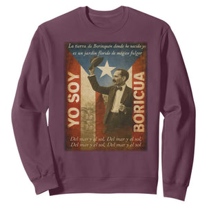 Pedro Albizu Campos Sweatshirt Yo Soy Boricua Vintage Puerto Rican Flag TS11 Maroon Print Your Wear
