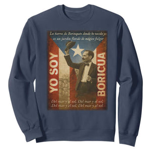 Pedro Albizu Campos Sweatshirt Yo Soy Boricua Vintage Puerto Rican Flag TS11 Navy Print Your Wear