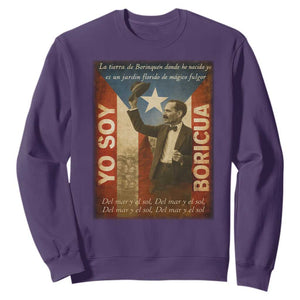 Pedro Albizu Campos Sweatshirt Yo Soy Boricua Vintage Puerto Rican Flag TS11 Purple Print Your Wear