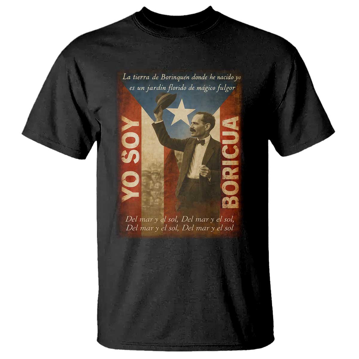 Pedro Albizu Campos T Shirt Yo Soy Boricua Vintage Puerto Rican Flag TS11 Black Print Your Wear