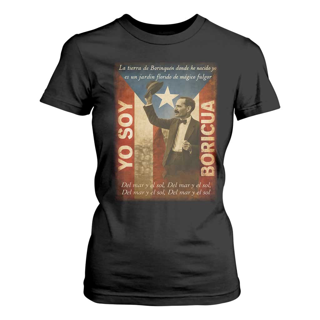 Pedro Albizu Campos T Shirt For Women Yo Soy Boricua Vintage Puerto Rican Flag - Print Your Wear