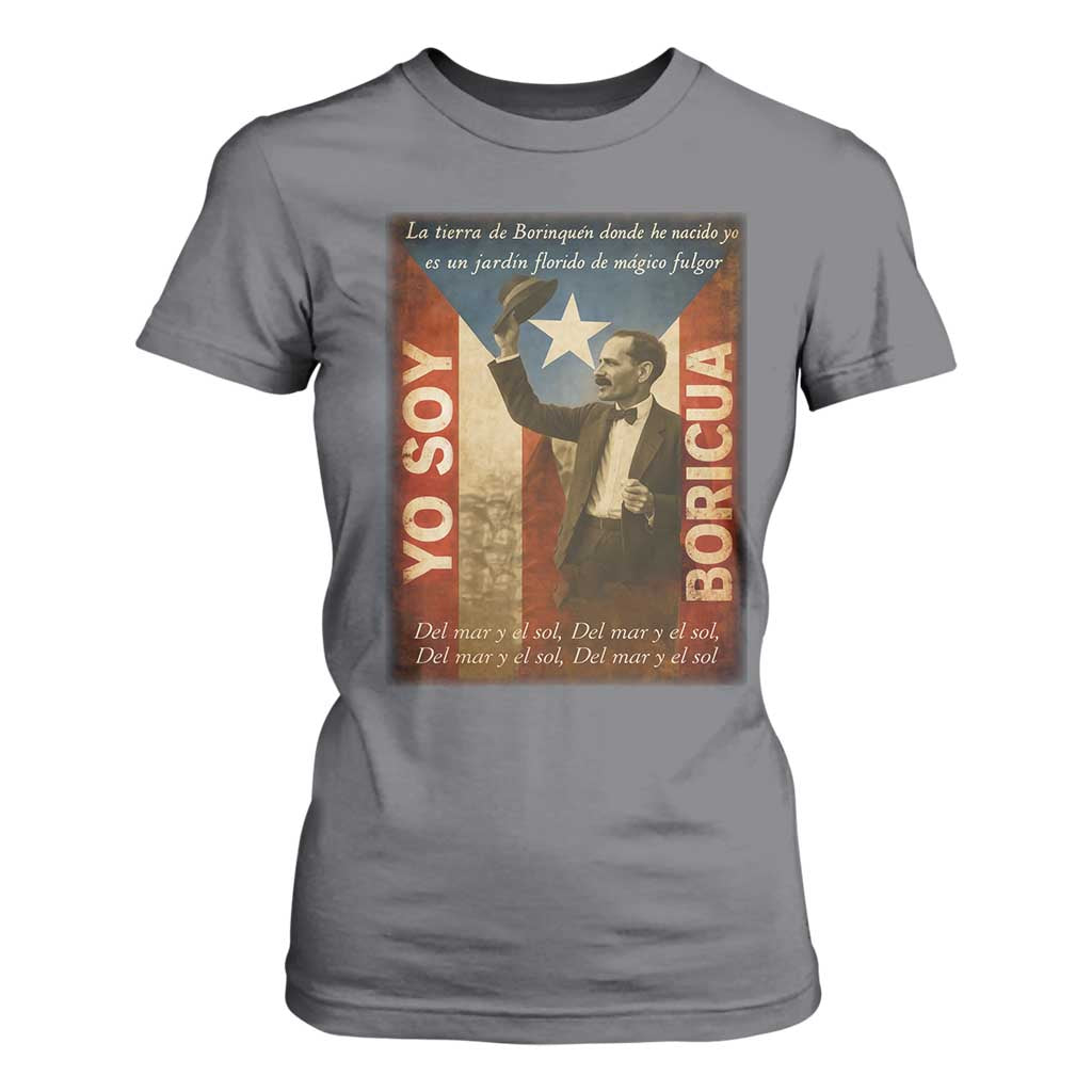 Pedro Albizu Campos T Shirt For Women Yo Soy Boricua Vintage Puerto Rican Flag TS11 Charcoal Print Your Wear