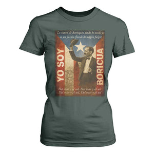 Pedro Albizu Campos T Shirt For Women Yo Soy Boricua Vintage Puerto Rican Flag TS11 Dark Forest Green Print Your Wear